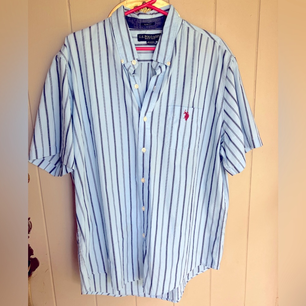 U.s polo assassin striped collar shirt
